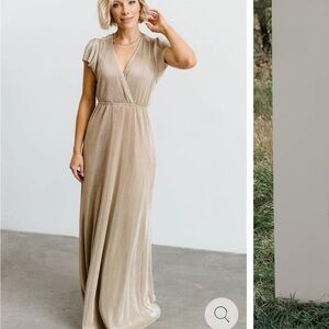 Gold Baltic born Athena pleated maxi dress